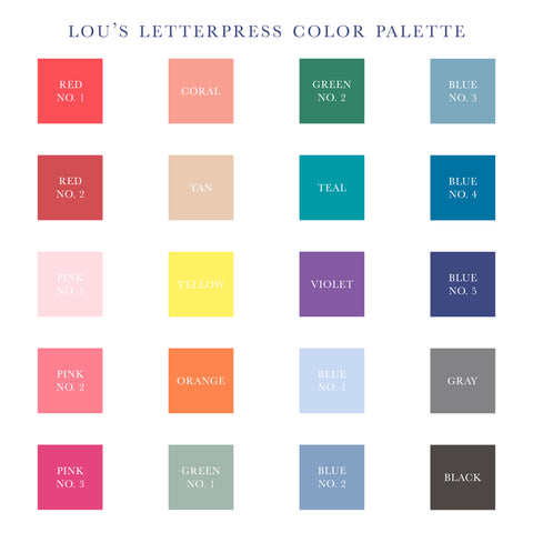 Lou's Letterpress Ink Color Palette