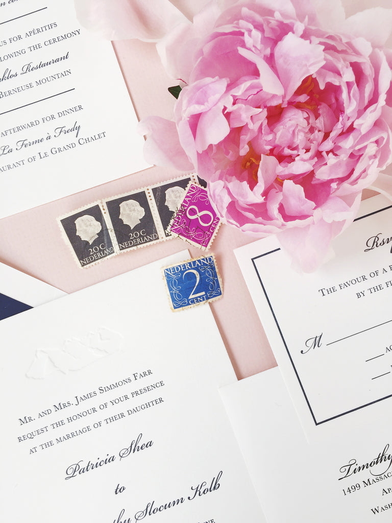 Swiss Destination Wedding Letterpress Invitations | Lou's Letterpress