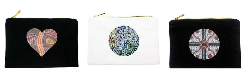 Cosmetic Bags printed in Aboriginal Art