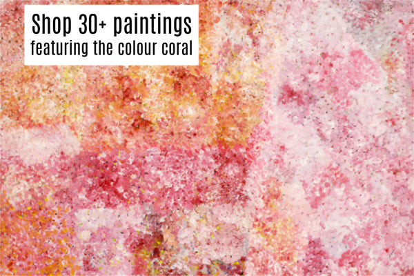 Shop Australian Aboriginal Art featuring the colour coral