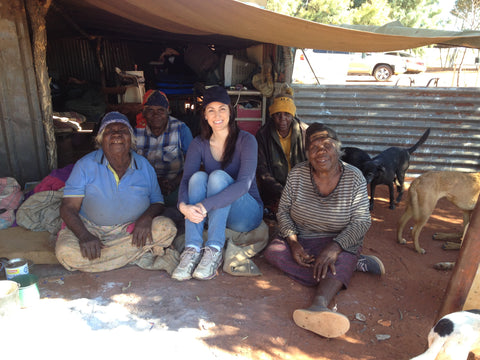 Dale Jennings with aboriginal artists from Utopia