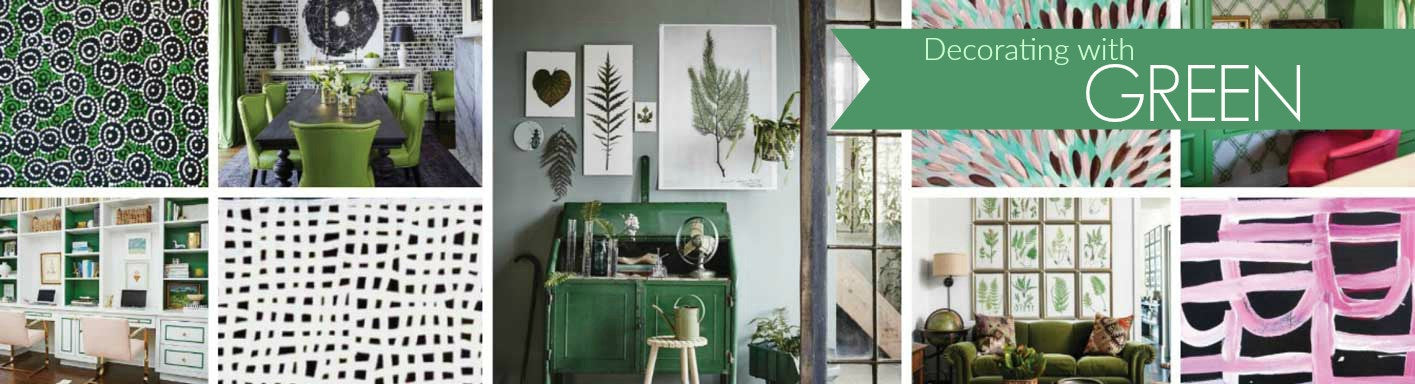 Collage of images for decorating with green