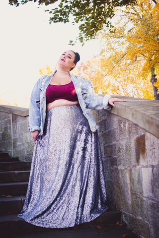 Plus Size Sequin Maxi