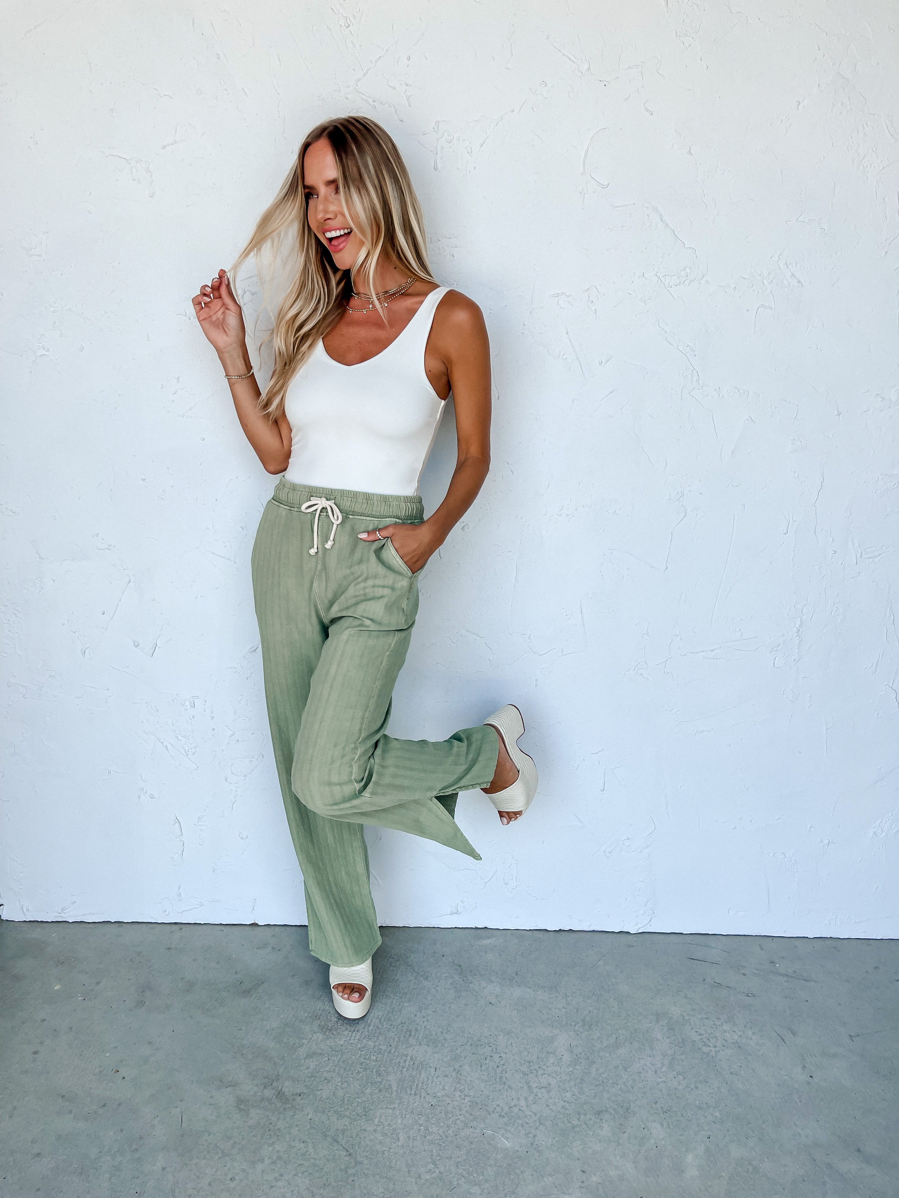 [Dear John] Kayla High Rise Pants-Lettuce