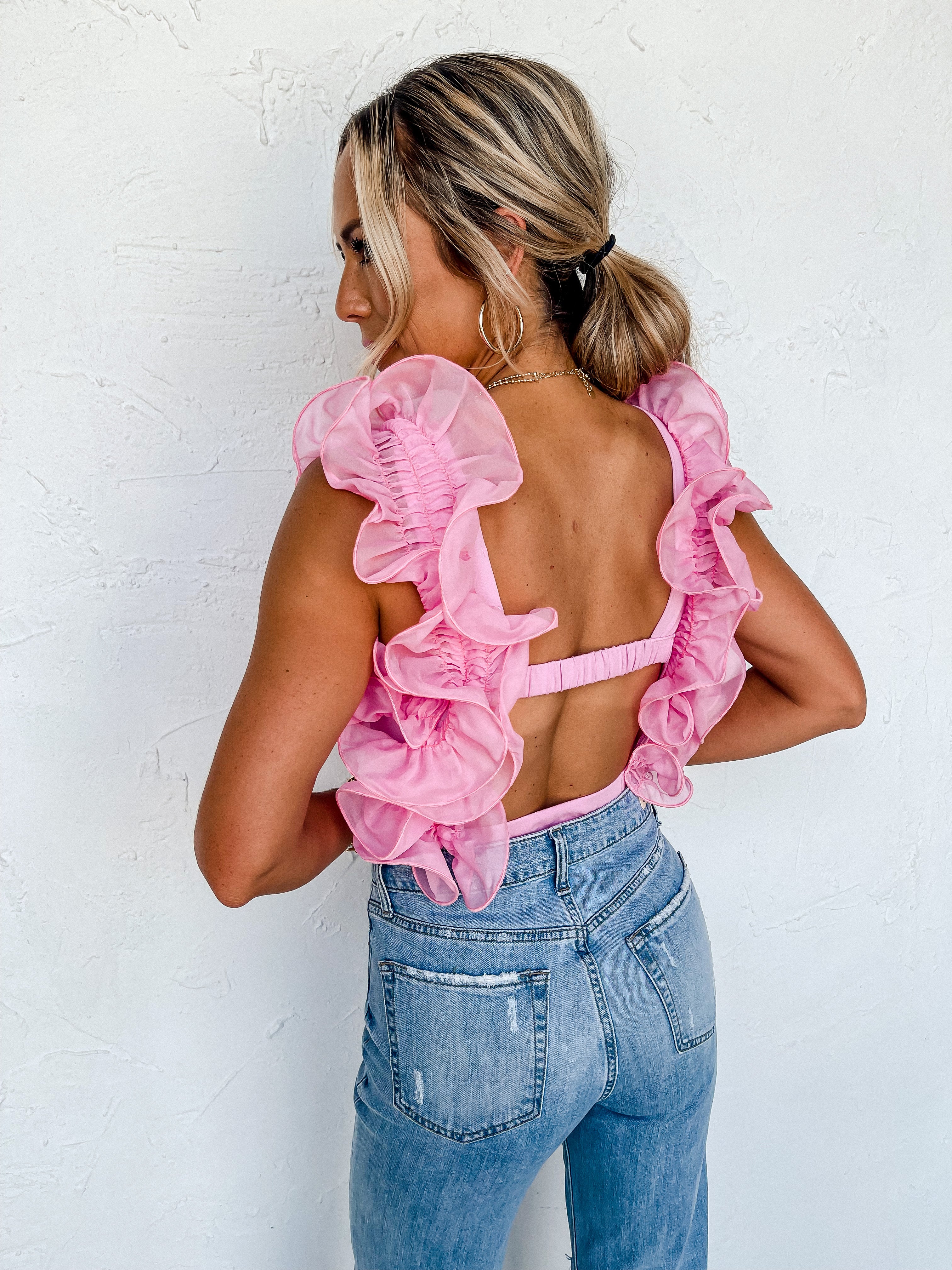 True Connection Organza Ruffle Bodysuit