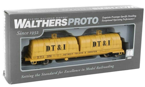 HO Scale Walthers Proto 920-105246 Detroit Toledo & Ironton DT&I 1156 50' Evans Cushion Coil Car w/Glass-Fiber Hoods