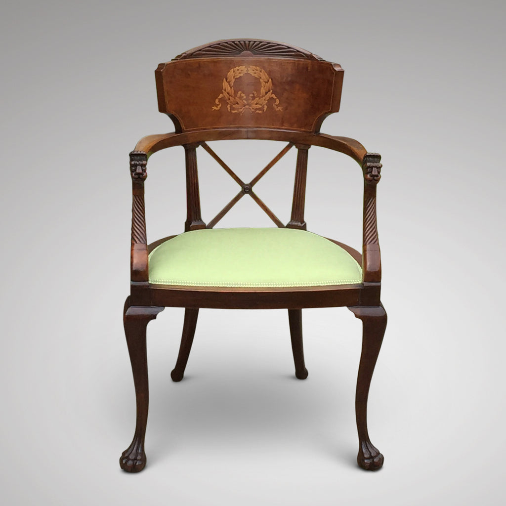 19th Century Mahogany Elbow Chair