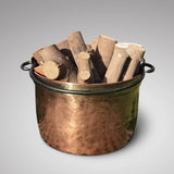 19th Century Copper & Brass Bound Log Bin
