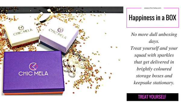 Colourful and Keepsake Box Packages with every ChicMela delivery. Say yes to happiness in a box. 