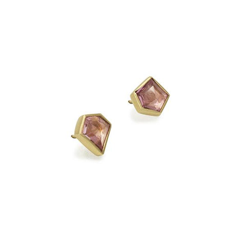 For earrings just as unique as you, Marion Cage's Geo Spinel Studs feature two unique and slightly irregular spinel stones.