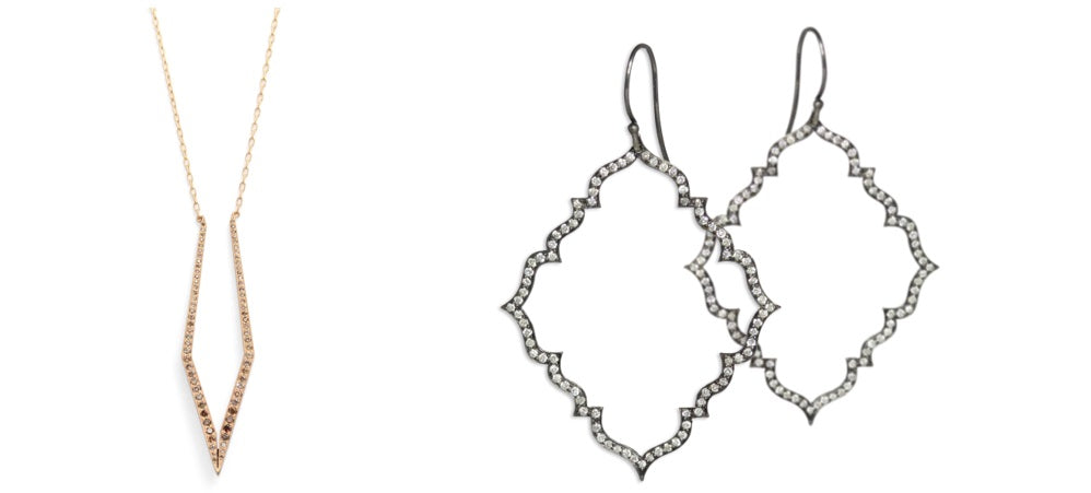 Mirror Trace Necklace and Portail Dangle Earrings