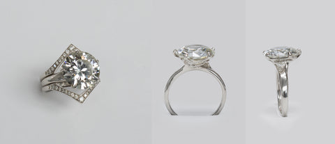 Finalized custom made wedding rings from Marion Cage.