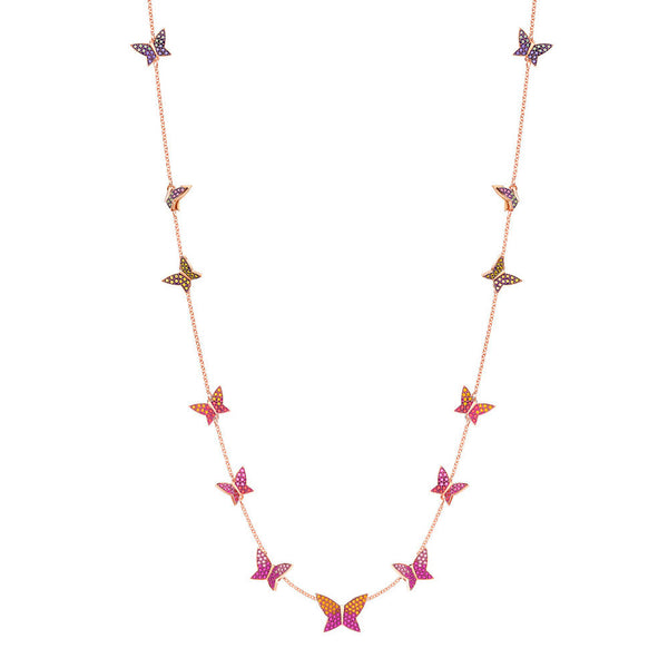 rose gold swarovski butterfly necklace