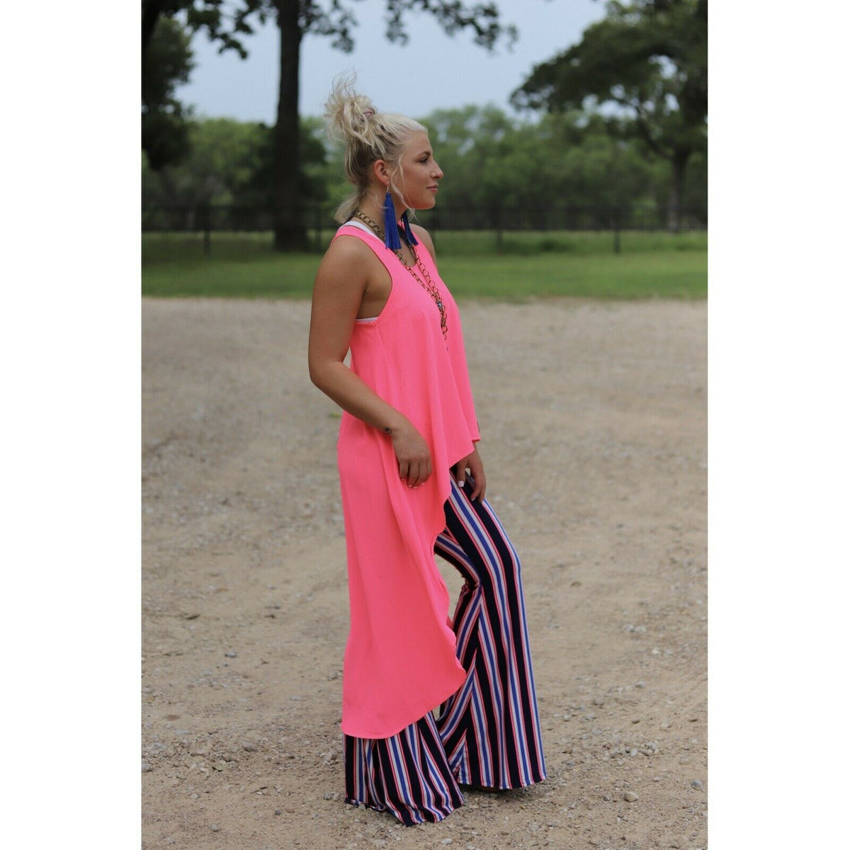 Turquoise Haven Navy \u0026 Hot Pink Striped 