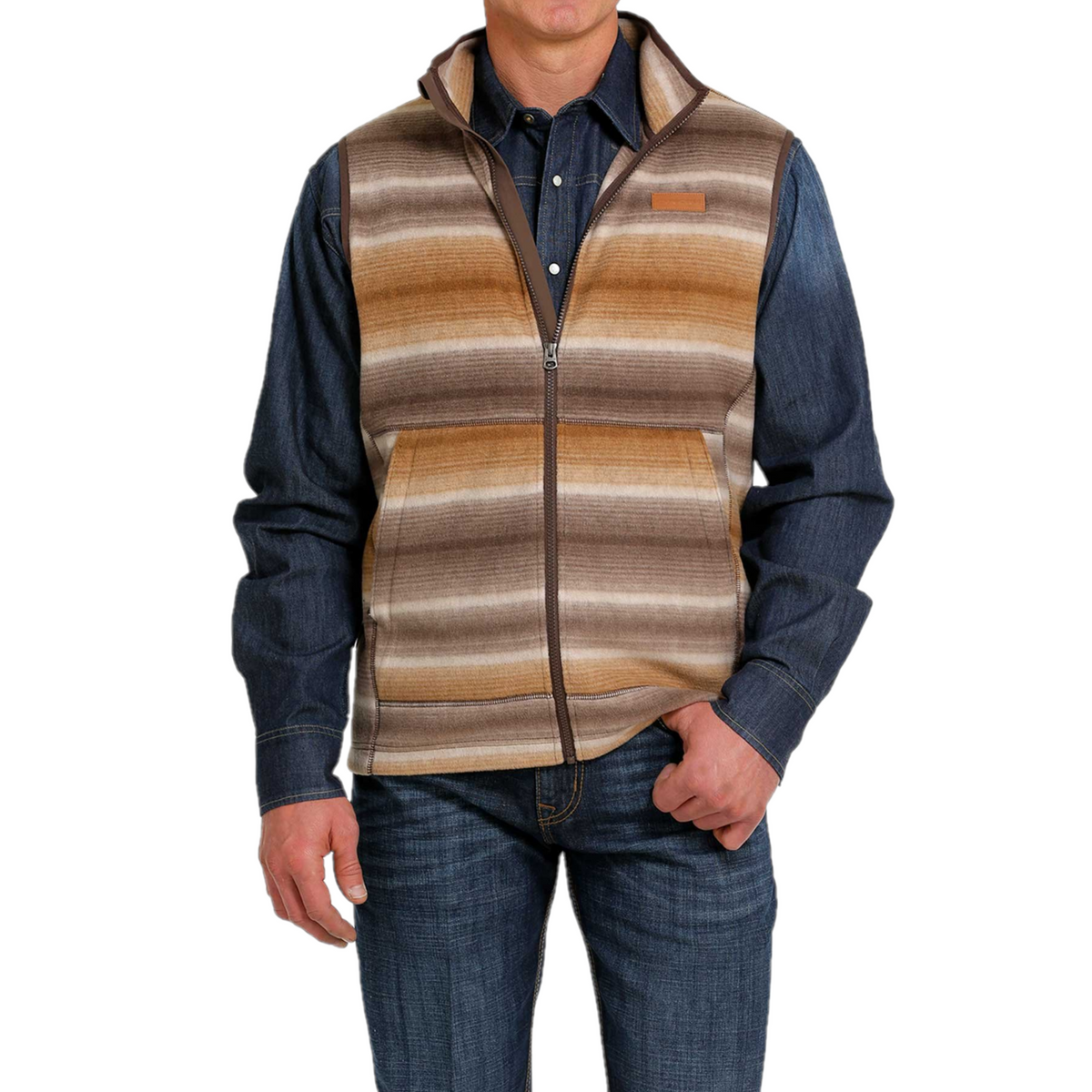 Cinch® Men's Striped Brown Fleece Vest MWV1585001 – Wild Boot Store