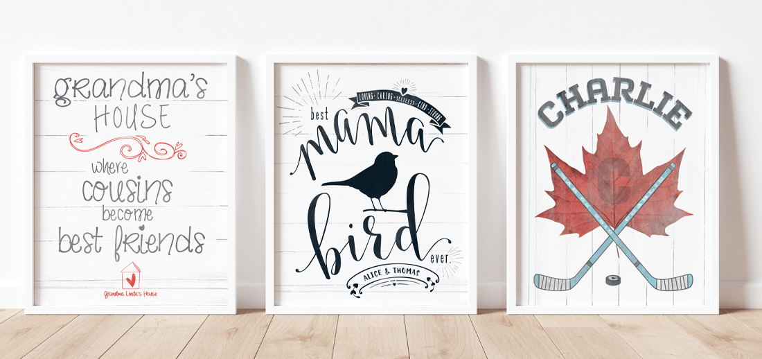 Mama Bird custom print, Grandma's House, hockey themed custom print