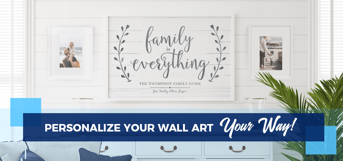 Personalize Your Prints Your Way - a modern farmhouse coastal home with a family photo gallery wall