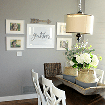 Gather personalized print in a beautiful gallery wall in a farmhouse dining room