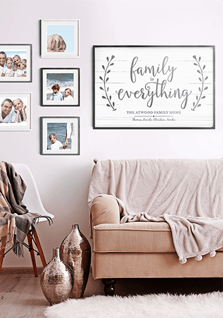 Family Is Everything Personalized Print in a beautiful gallery wall