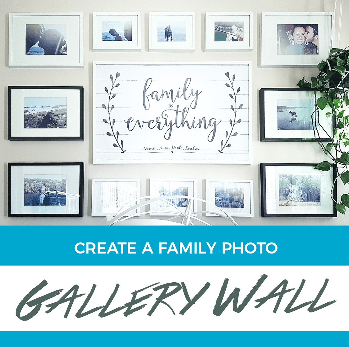 Create a family photo gallery wall