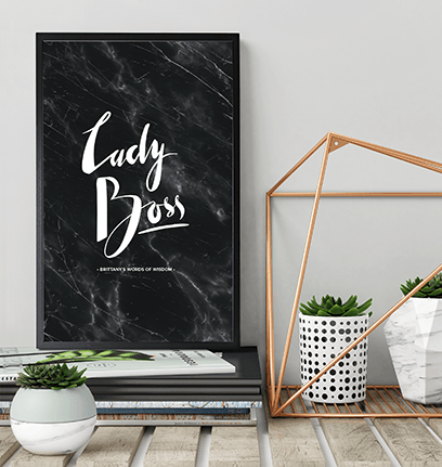 Lady Boss Personalized Print in a beautiful modern workspace