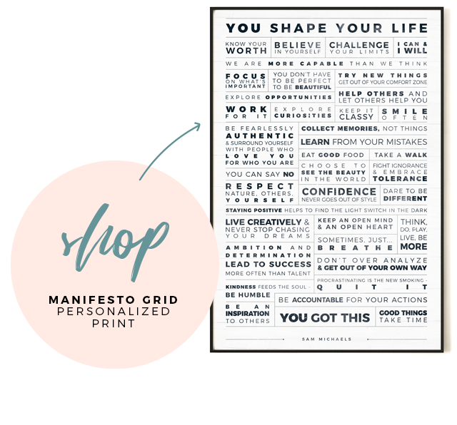 Shop Manifesto Grid Personalized Print