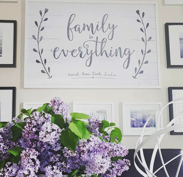 Gallery wall with Family Is Everything personalized print from Jibe Prints