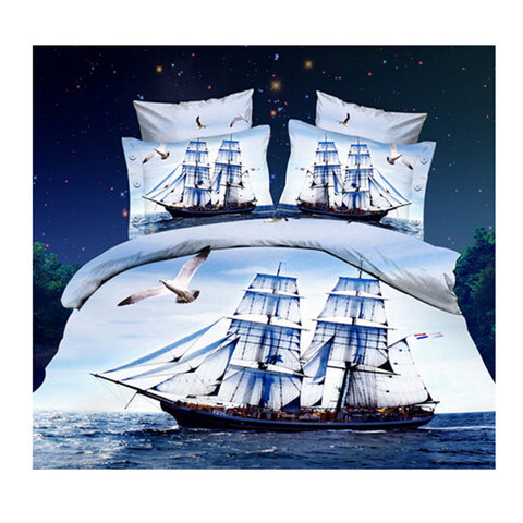3D Queen King Size Bed Quilt/Duvet Sheet Cover Cotton reactive printing 4pcs 12 - Mega Save Wholesale & Retail