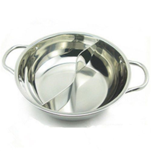 xichengshidai Duck Hot Pot Thick Stainless Steel Pots two-flavor with Glass Cover 30cm