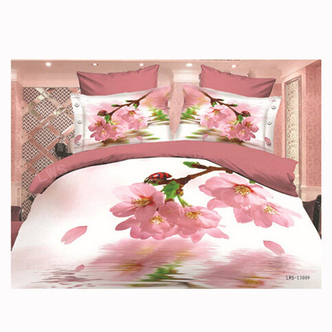 3D Queen King Size Bed Quilt/Duvet Sheet Cover Cotton reactive printing 4pcs 37 - Mega Save Wholesale & Retail