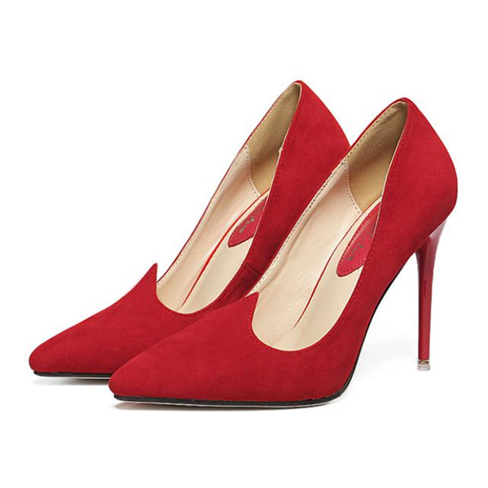 High Heel Red Shoes in Pure Natural 