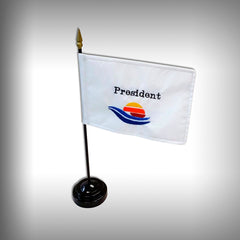 Embroidered Desk Top Flag with Stand