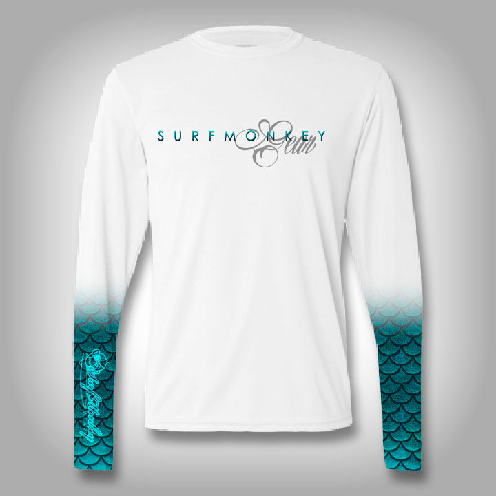 shirt mermaid fishing scale shirts sleeve performance fish surfmonkey womens scales collections surfmonkeygear