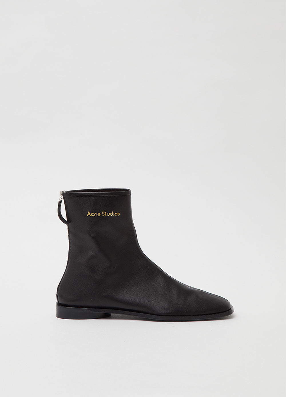 black flat ankle boots