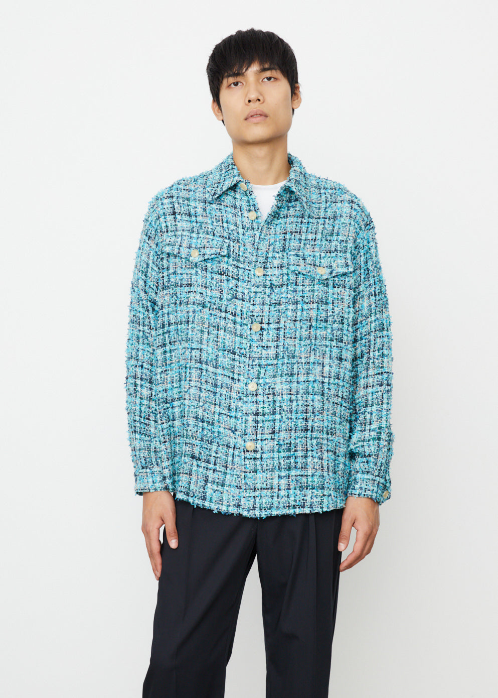 超目玉 Auralee homespun tweed shirts blouson - 通販 - motelparati