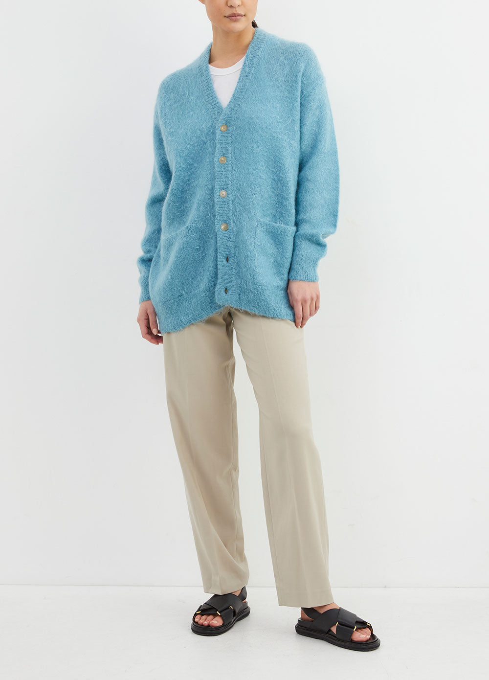 OUR LEGACY Mohair Cardigan Baby Blue