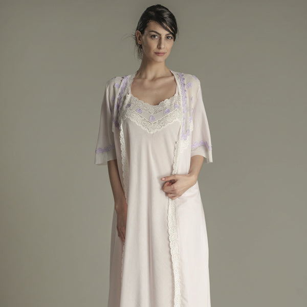 long cotton nightgown and robe sets