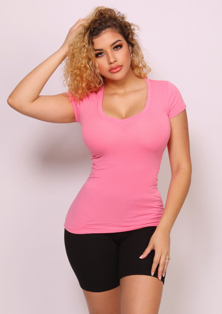 Women’swomen has the latest range of Girls, Boys and Baby Clothes, Toys and more. Shop online for free shipping on all orders over $49.,Your favorite kids brands and independent boutiques, all in one magical place. | Chiba V-Neck Short Sleeve Plain T-Shirt Tee (Strawberry Ice) By: vatlieuinphun