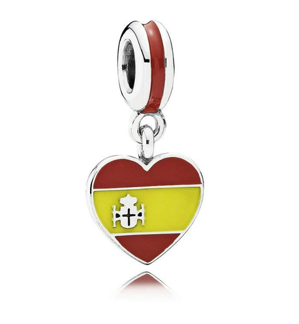 Spain Heart Flag Charm 791550ENMX - vatlieuinphun