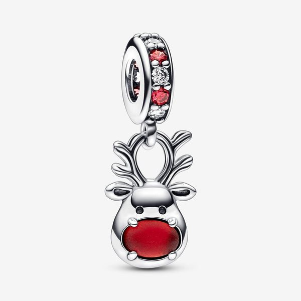 Red Nose Reindeer Murano Dangle Charm 792330C01 - vatlieuinphun