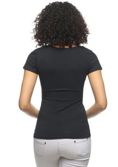 Women’s Knit T-Shirts | Queen Crew Neck Knit T-Shirt Top (Black) By: vatlieuinphun