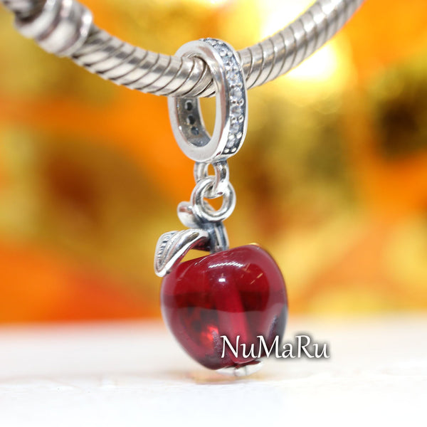 Murano Glass Red Apple Dangle Charm 799534C01 - vatlieuinphun, jewelry, beads for charm, beads for charm bracelets, charms for bracelet, beaded jewelry, charm jewelry, charm beads
