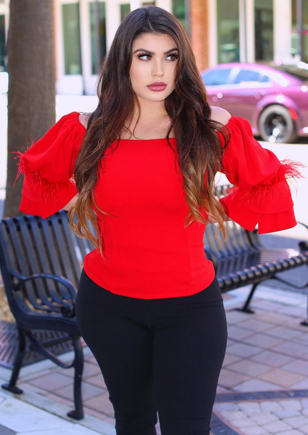 Women’s Off Shoulderwomen has the latest range of Girls, Boys and Baby Clothes, Toys and more. Shop online for free shipping on all orders over $49.,Your favorite kids brands and independent boutiques, all in one magical place. | Amy Off Shoulder Feather Sleeve Top (Red) By: vatlieuinphun