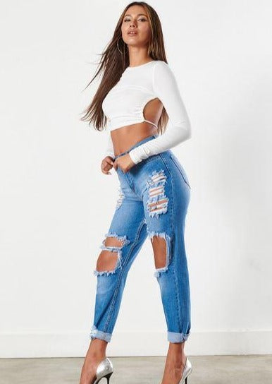 Women's Jeans | Elida Distressed Relaxed Jeans By: vatlieuinphun