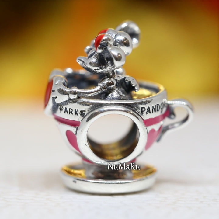 Mickey and Minnie Teacup Charm 799265C01, jewelry, beads for charm, beads for charm bracelets, charms for bracelet, beaded jewelry, charm jewelry, charm beads