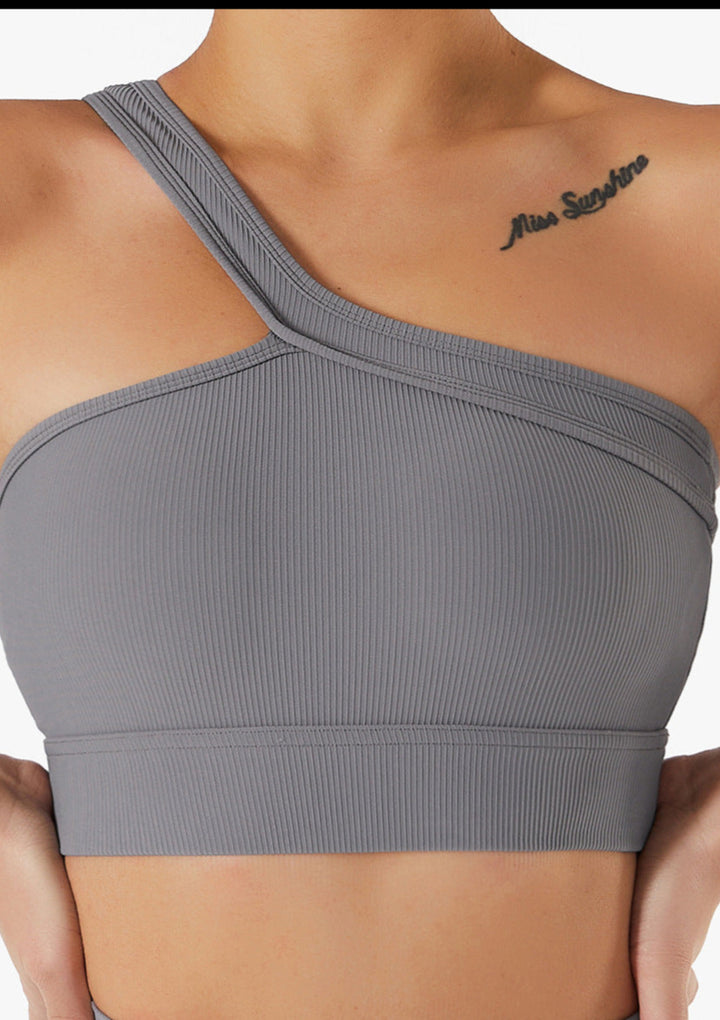 Shada One Shoulder Yoga Sports Bra Top - vatlieuinphun