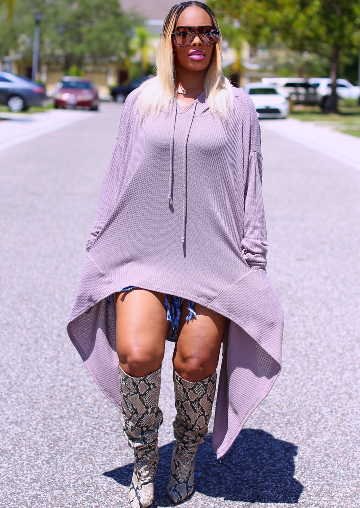 Women’s Sweater Dress | Earlene Hoodie Unbalance With Pockets Sweater Dress By: vatlieuinphun