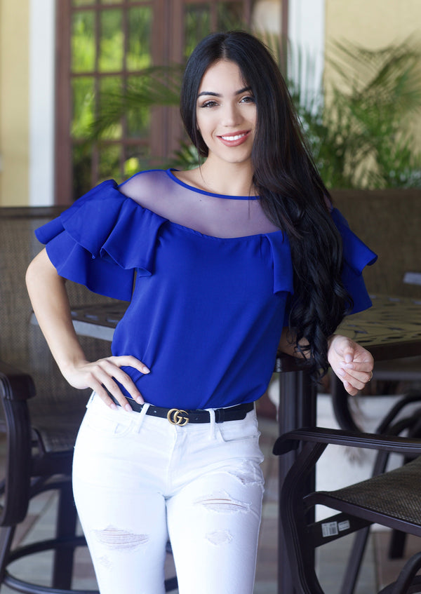 Women’s Rufflewomen has the latest range of Girls, Boys and Baby Clothes, Toys and more. Shop online for free shipping on all orders over $49.,Your favorite kids brands and independent boutiques, all in one magical place. | Katie Ruffle Top (Royal Blue) By: vatlieuinphun