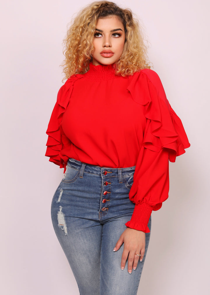 Women’s Smockedwomen has the latest range of Girls, Boys and Baby Clothes, Toys and more. Shop online for free shipping on all orders over $49.,Your favorite kids brands and independent boutiques, all in one magical place. | Tanya Smocking Neck Ruffle Sleeve Top (Red) By: vatlieuinphun