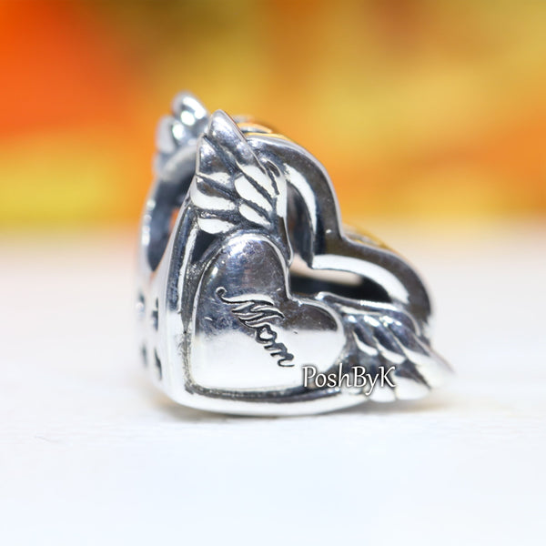 Angel Wings & Mom Charm 799367C00,jewelry, beads for charm, beads for charm bracelets, charms for diy, beaded jewelry, diy jewelry, charm beads